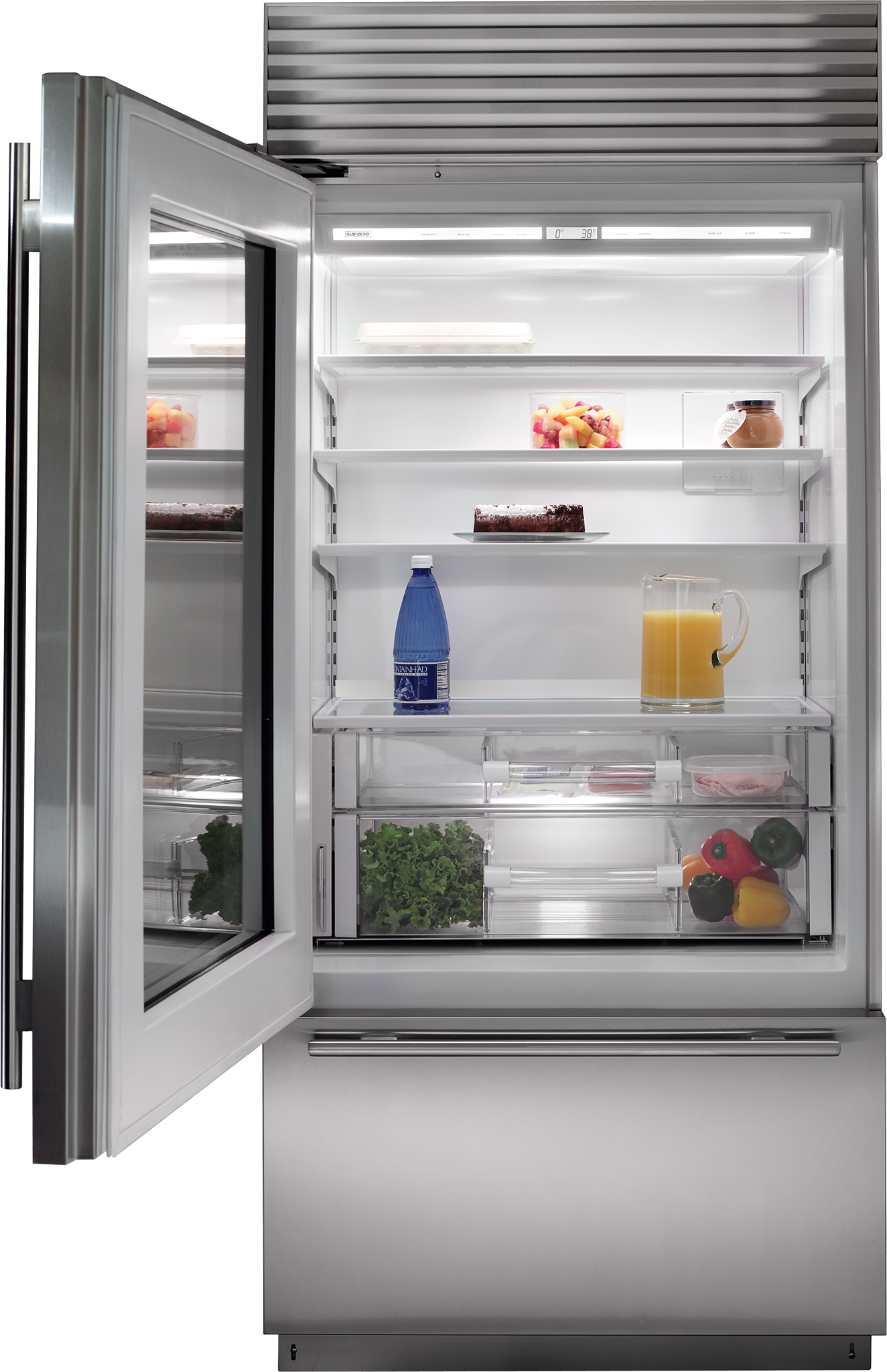SubZero 36" Classic OverandUnder Refrigerator/Freezer with Glass Door Panel Ready (BI36UG/O)
