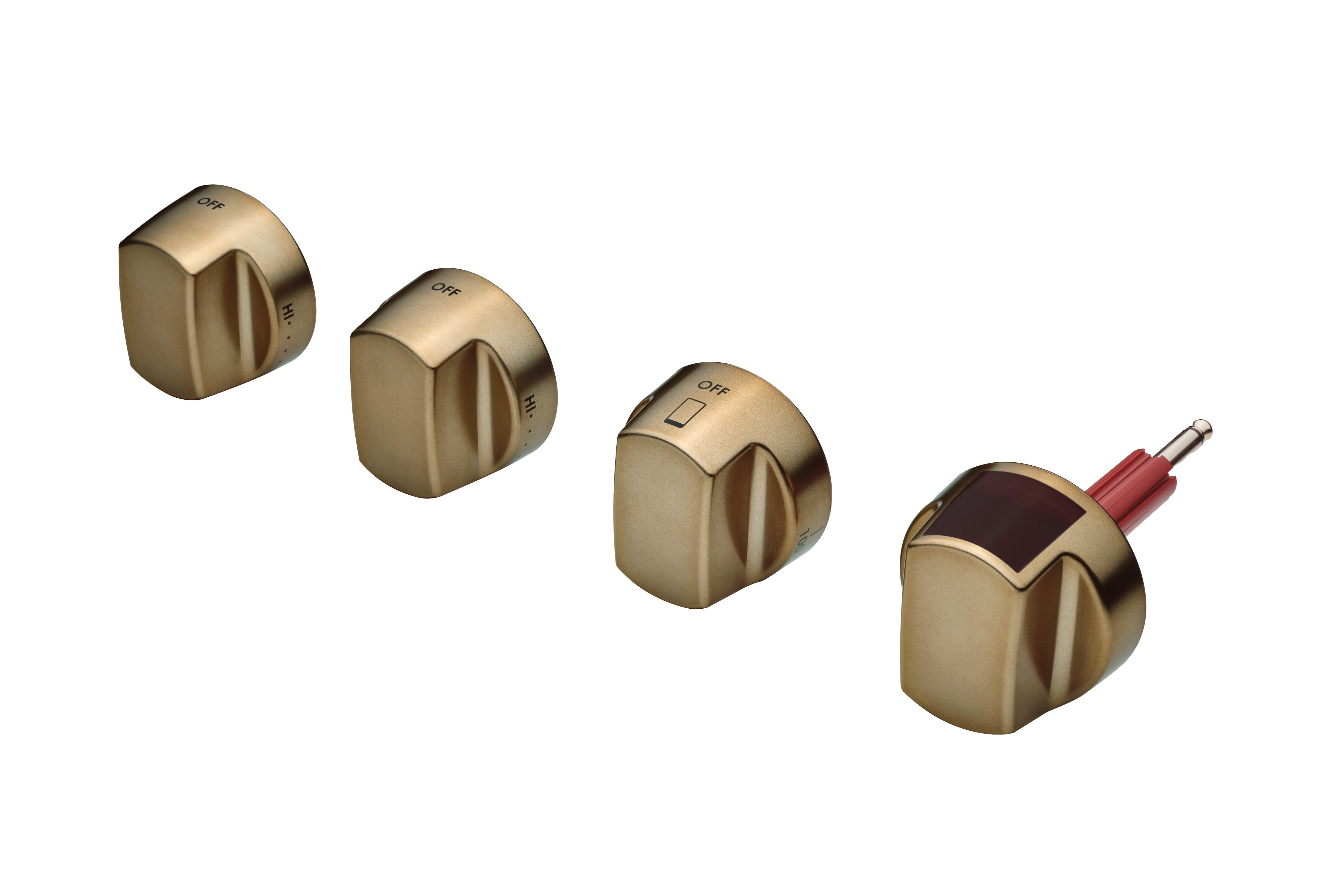 9056274-48 and 60 Dual Fuel Brushed Brass Knob Kit