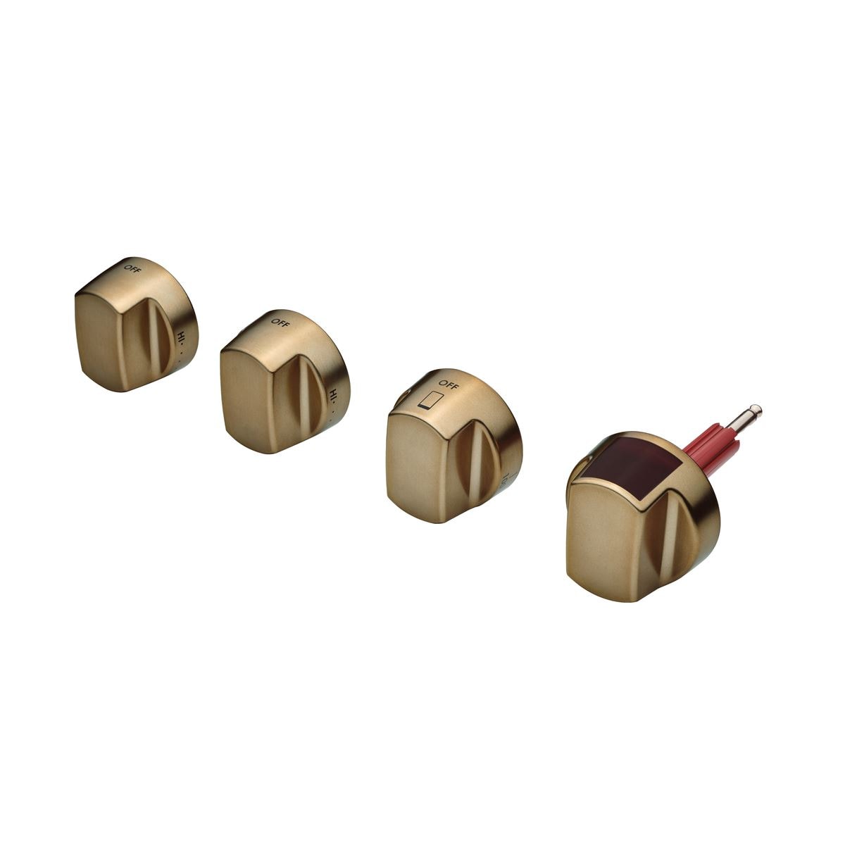 48 and 60 Dual Fuel Brushed Brass Knob Kit