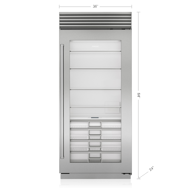 SubZero 36" Classic Refrigerator with Glass Door