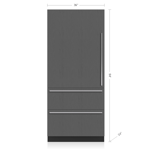 SubZero 36 Inch Integrated Column Refrigerator Panel Ready (DET3650R)