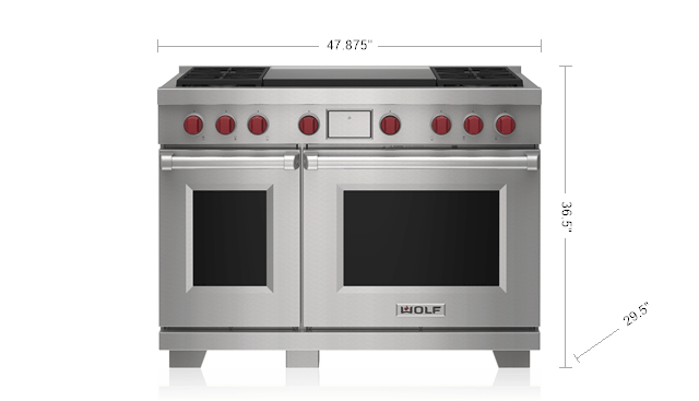 48 Dual Fuel Range - 4 Burners and Infrared Dual Griddle