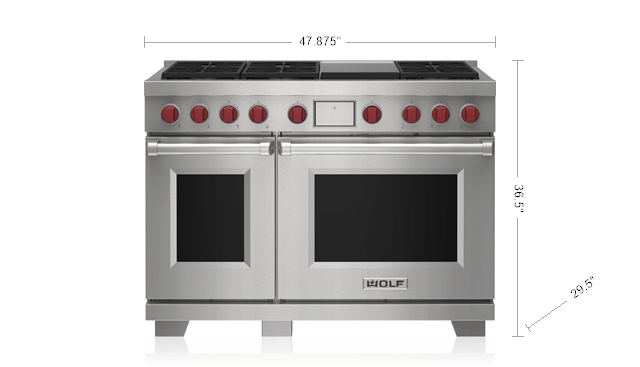 48 Dual Fuel Range - 6 Burners and Infrared Griddle