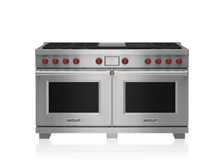 Wolf 60" Dual Fuel Range - 6 Burners, Infrared Charbroiler and Infrared Griddle DF60650CG/S/P