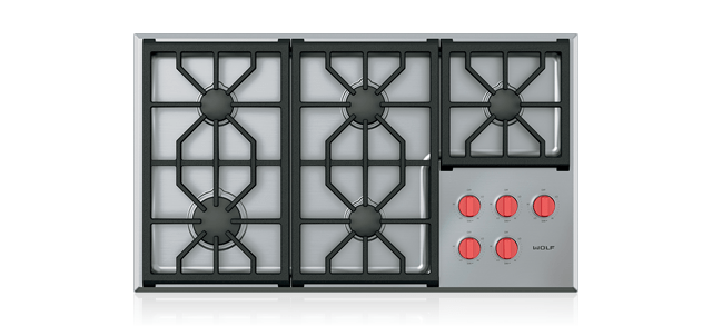 TTN036-7 Five Star 36'' Natural Gas Pro Cooktop with 4 Open Burners and  Grill/Griddle - Natural Gas - Stainless Steel