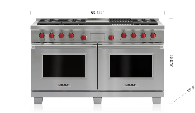 60 Dual Fuel Range 6 Burners Infrared Charbroiler And 60 Dual Fuel Range 6 Burners Infrared Charbroiler And Griddle Df606cg Wolf Liances