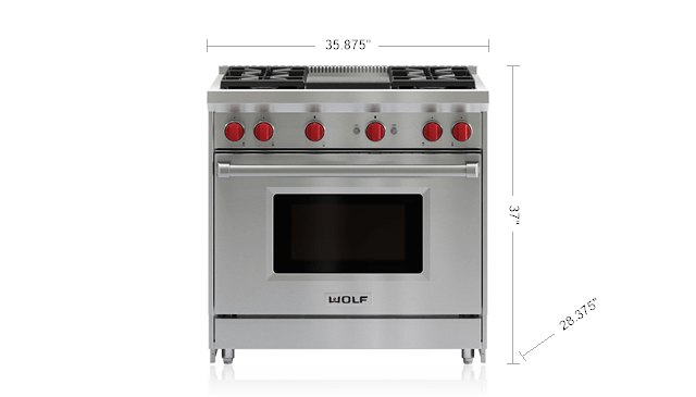 36 Gas Range - 4 Burners and Infrared Griddle