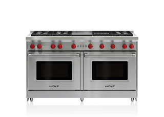 Wolf 60&quot; Gas Range - 6 Burners, Infrared Charbroiler and Infrared Griddle GR606CG