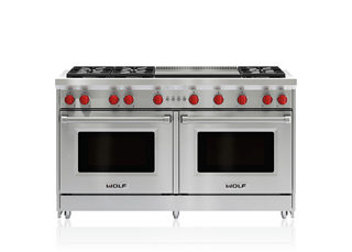 Wolf 60" Gas Range - 6 Burners and Infrared Dual Griddle GR606DG