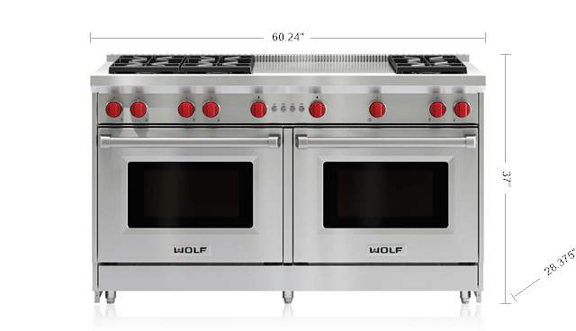 60 Gas Range 6 Burners And French Top Gr606f Wolf Liances