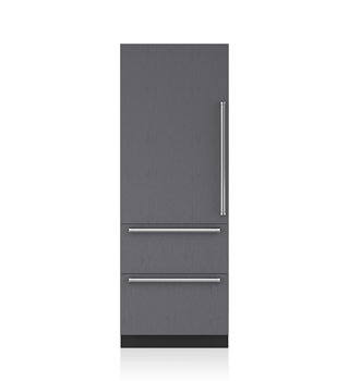 30" Designer Over-and-Under Refrigerator/Freezer with Ice Maker and Internal Dispenser - Panel Ready