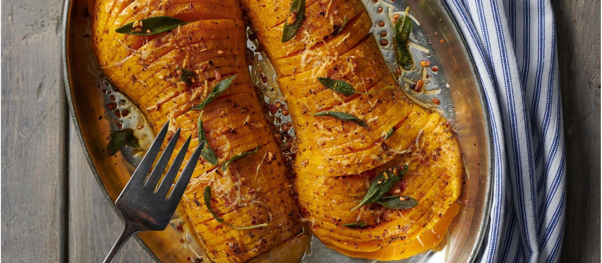 Easy and delicious Hasselback Butternut Squash  recipe using the Roast Mode setting of your Wolf Oven
