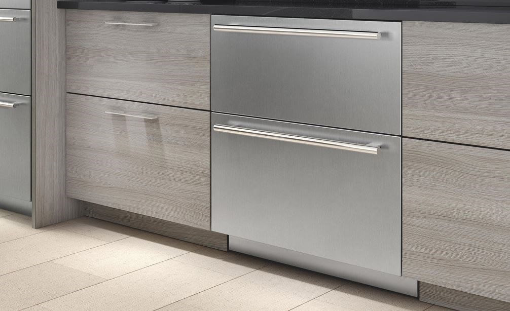 Sub-Zero 30&quot; Refrigerator and Freezer Drawer Panel Ready (ID-30C) disappears thanks to custom panels and handles for seamless installation.