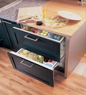 Sub Zero 36 Designer Refrigerator, Kitchen Island With Fridge Drawers