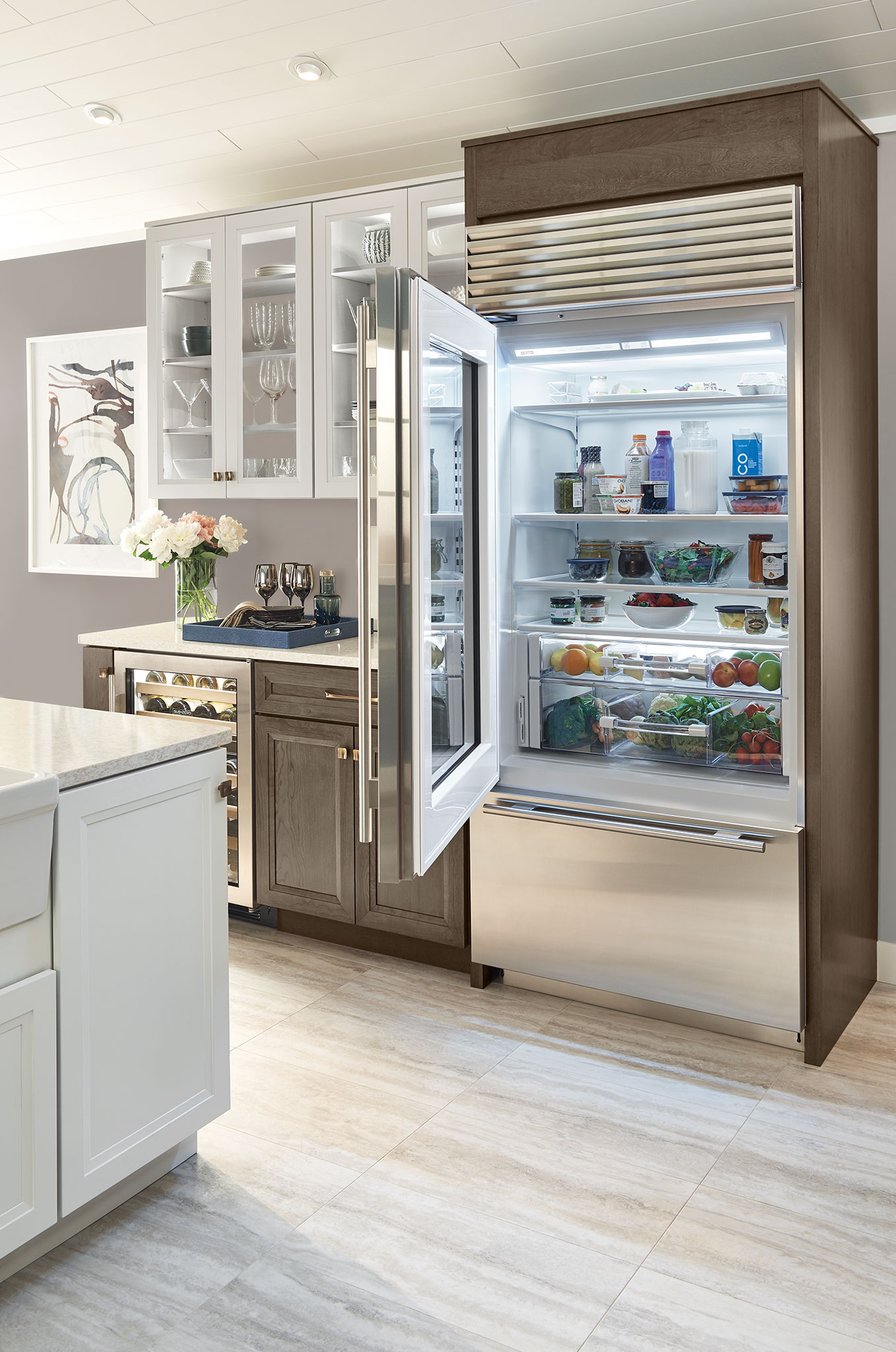 Sub-Zero 36" Classic Over-and-Under Refrigerator/Freezer with Glass ...