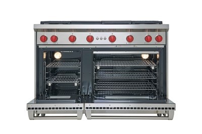 FISHER & PAYKEL Gas Range, 48, 6 Burners with Griddle