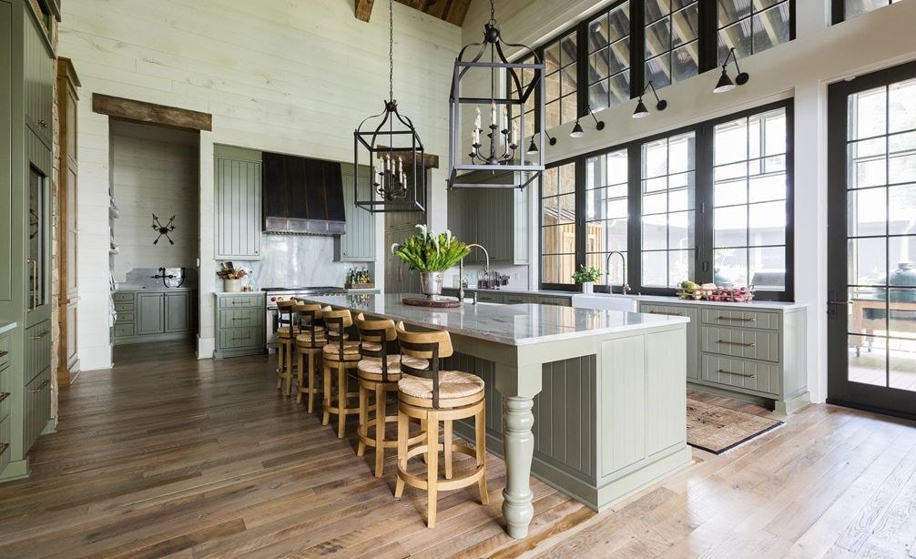 Bayfront Rustic Hideaway kitchen by Erika Powell is a warm, welcoming backdrop for future guests.