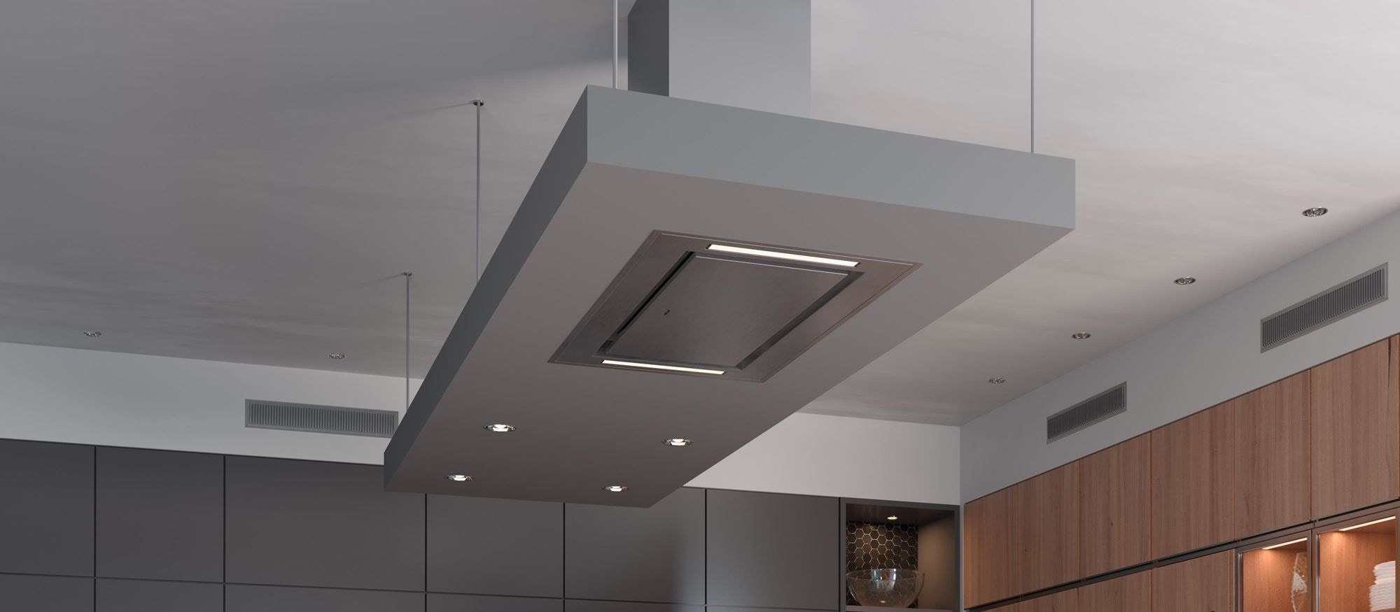 Wolf 36 Ceiling Mounted Hood Stainless Steel Vc36s