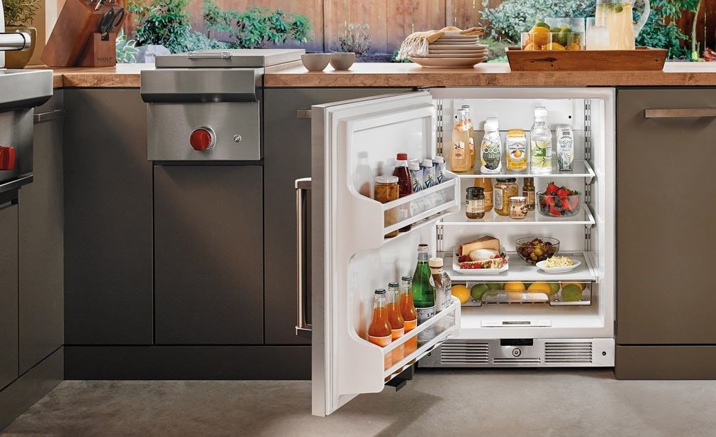 The Sub-Zero 24&quot; Outdoor Undercounter Refrigerator (UC-24RO) offers plentiful food storage space making outdoor entertaining a breeze.