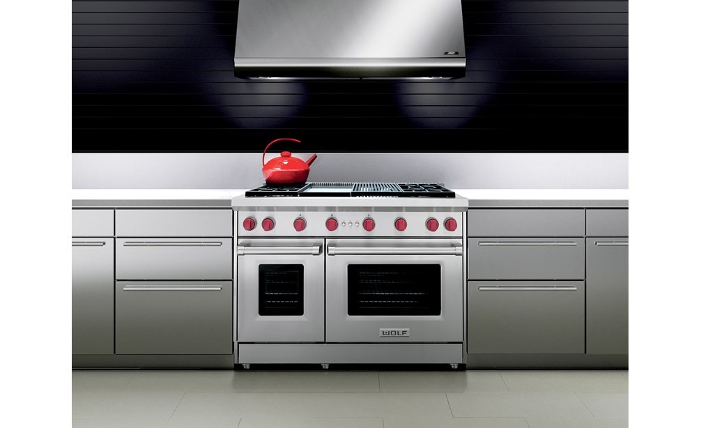 48" Gas Range 4 Burner Infrared Charbroiler Griddle Wolf Rangetop