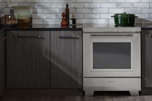 Wolf Induction Ranges combine four induction burners above and an electric dual-convection oven below