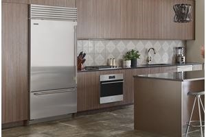 Sub-Zero Refrigerator and Freezers are available in 30 inch or 36 inch widths and feature a solid glass door