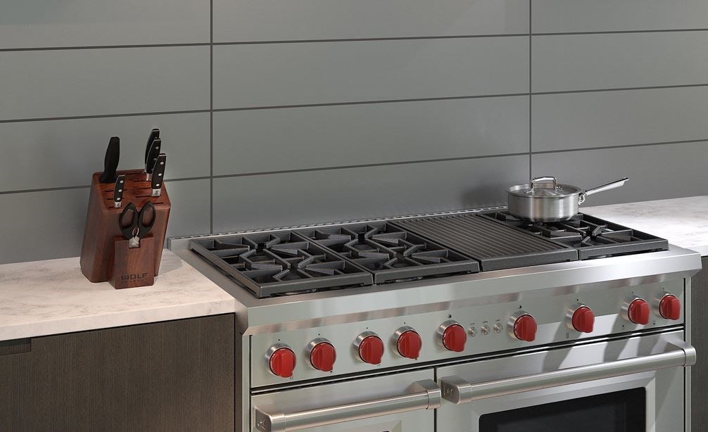 Wolf R484dc Wolf 48 Dual Fuel Range 4 Burners Infrared Charbroiler And Infrared ...