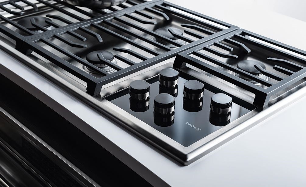 Visit a Sub-Zero, Wolf and Cove showroom and turn on a gas cooktop and see our patented dual-stacked, sealed burners in action