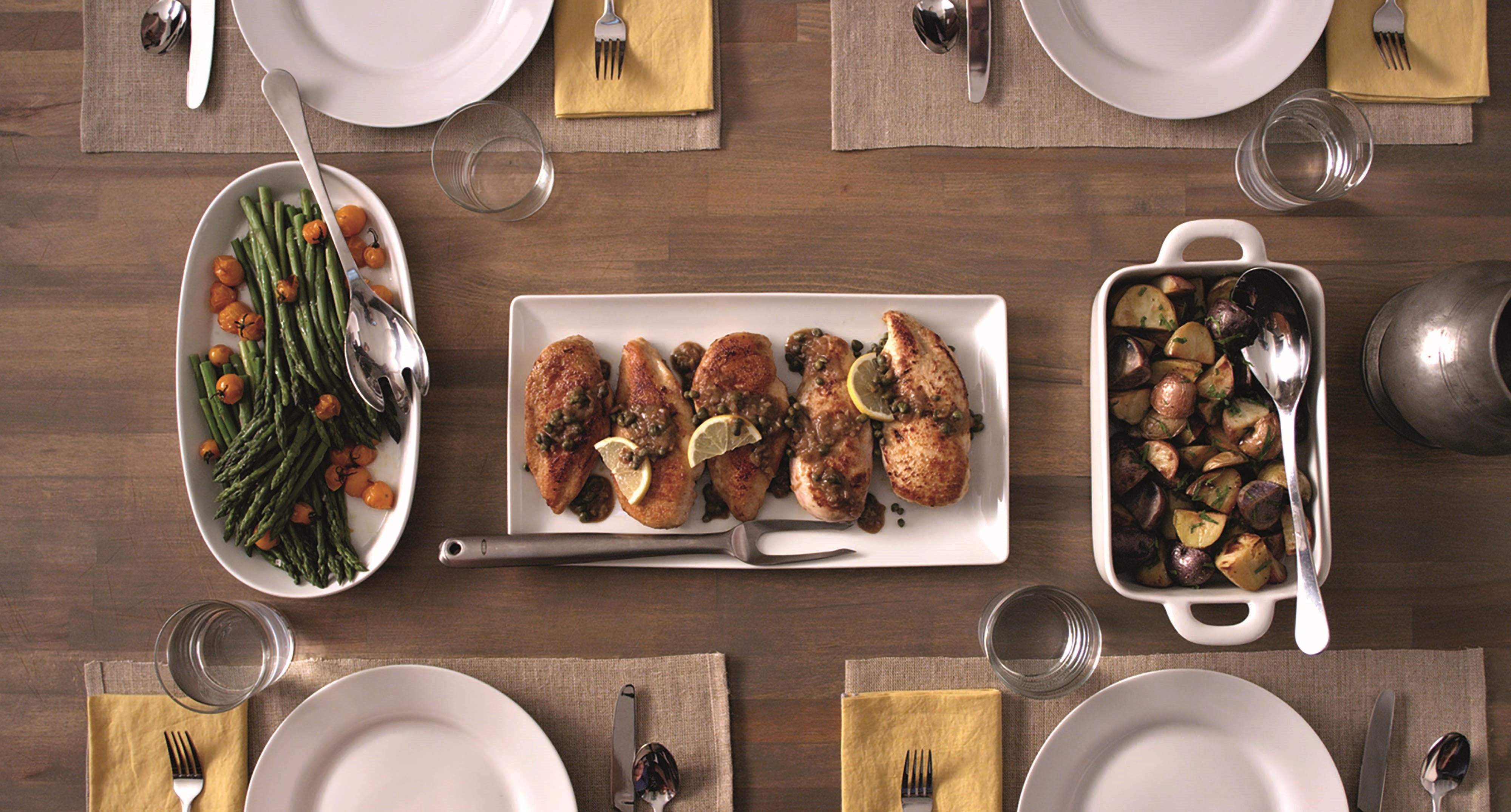 Roasted Chicken with new potatoes and asparagus