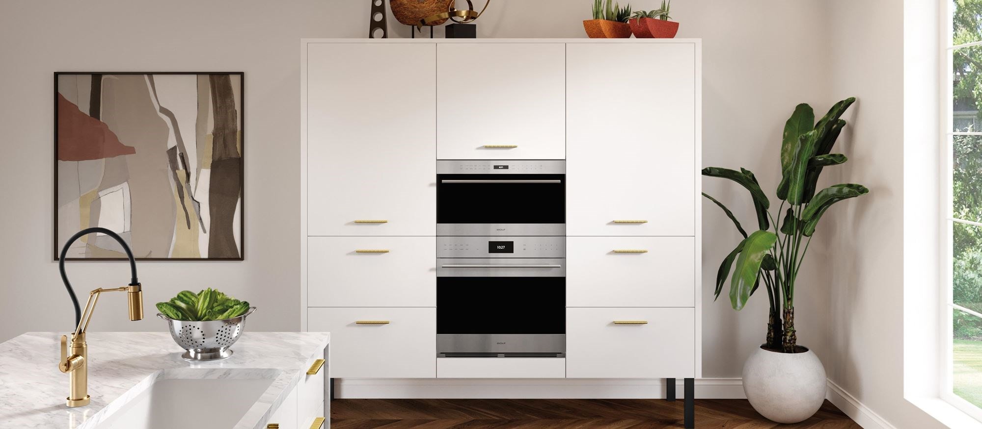 Wolf Built-In Microwaves available in drawer, drop-down door and side-swing microwave models blending beautifully into your kitchen design
