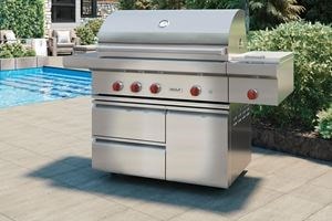 Wolf 42&quot; outdoor freestanding grill conveniently brings the power of Wolf cooking to wherever you need it.