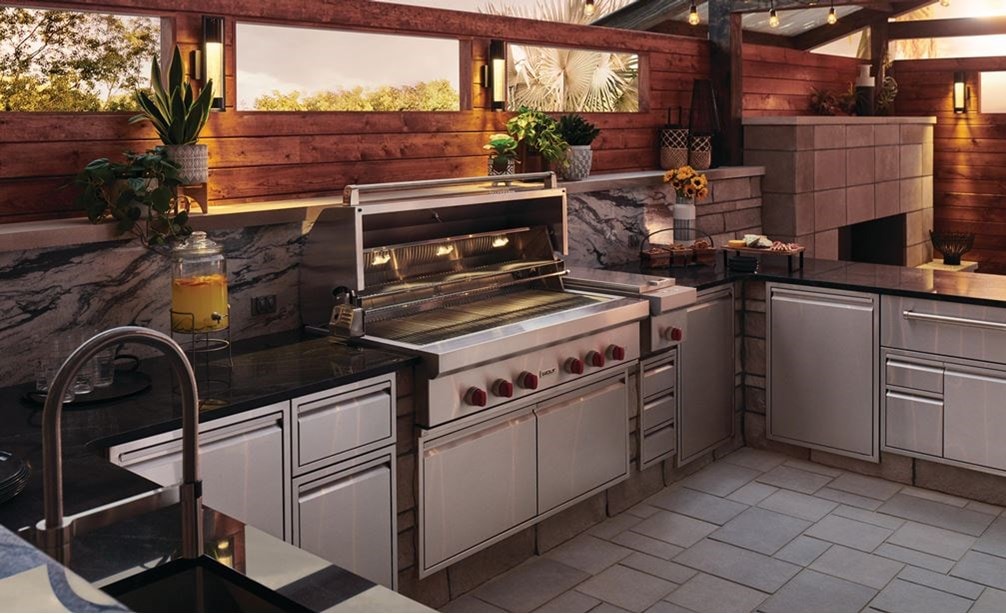 The Wolf 54" Outdoor Gas Grill (OG54) offers a two-position rotisserie system ensuring professional chef-style results each time.