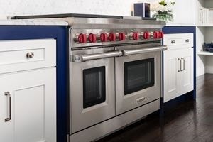 Wolf 48 inch Gas Range features up to eight dual stacked burners.