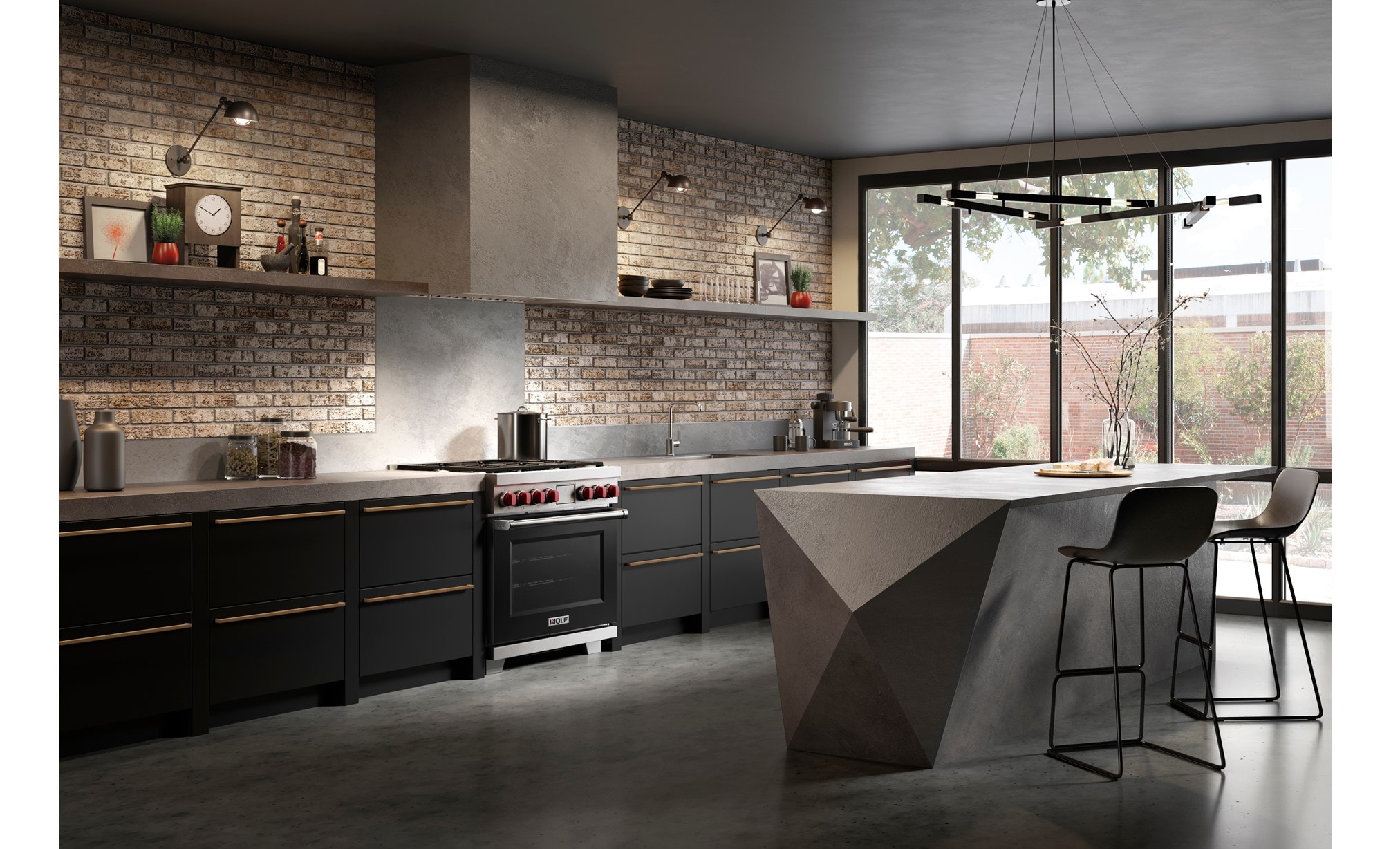 DF36650/BK/P with black cabinets