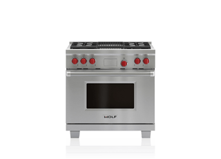 Wolf Legacy Model - 36" Dual Fuel Range - 4 Burners and Infrared Charbroiler DF364C
