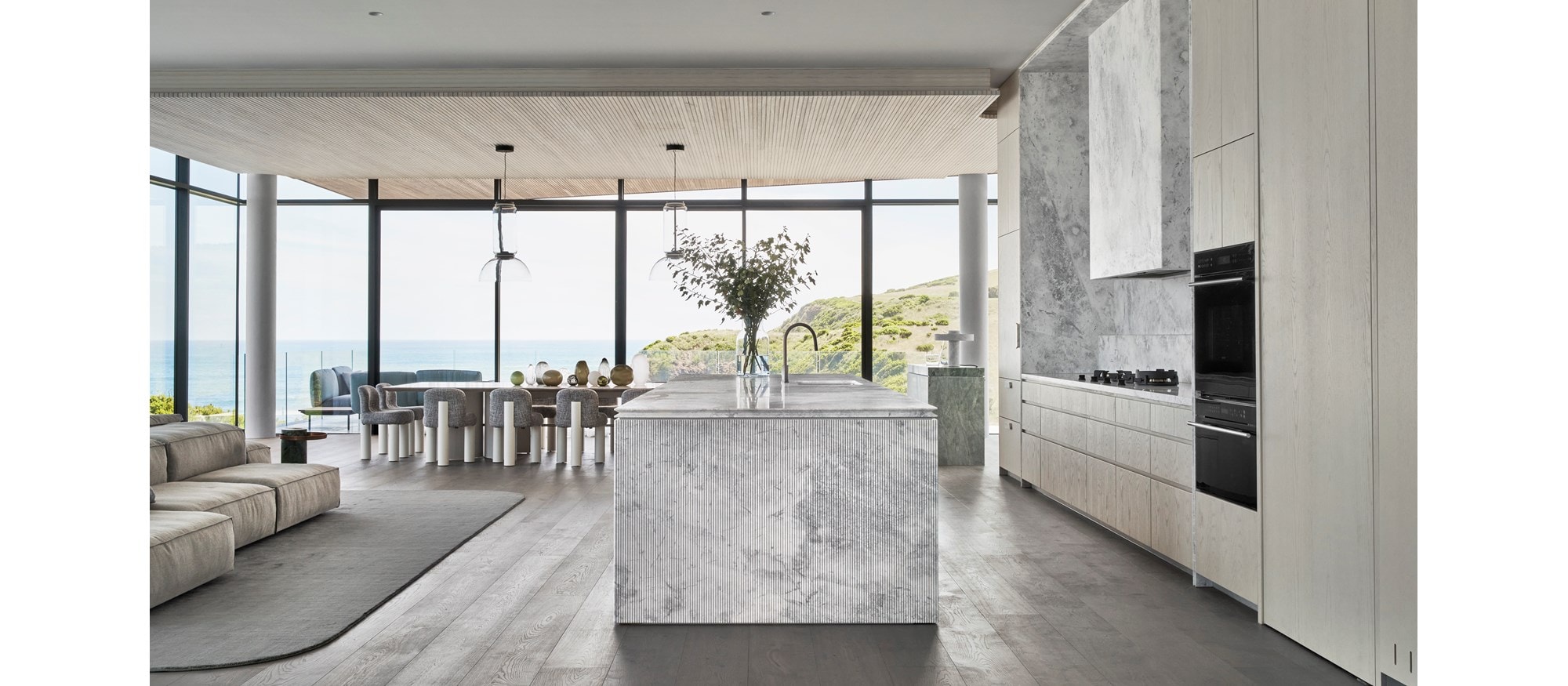 "Sub-Zero, Wolf, and Cove KDC Finalist Horizon Flinders featuring 700TCI 27"" Over-and-Under Refrigerator/Freezer with Ice Maker,  700TR 27"" All Refrigerator, 736TFI 36"" All Freezer with Ice Maker, ICBCSO24TE/S/TH 24"" E Series Transitional, ICBCSO30CM/B/TH 30"" M Series Contemporary and ICBSO30CM/B 30"" Contemporary Single Oven"