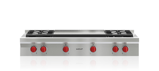 Wolf 48 Dual Fuel Range 4 Burner Infrared Dual Griddle (DF48450DG/S/P)