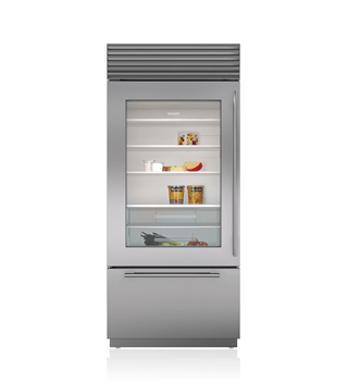 Legacy Model - 36" Classic Over-and-Under Refrigerator/Freezer with Glass Door