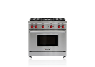 36" Gas Range - 4 Burners and Infrared Charbroiler