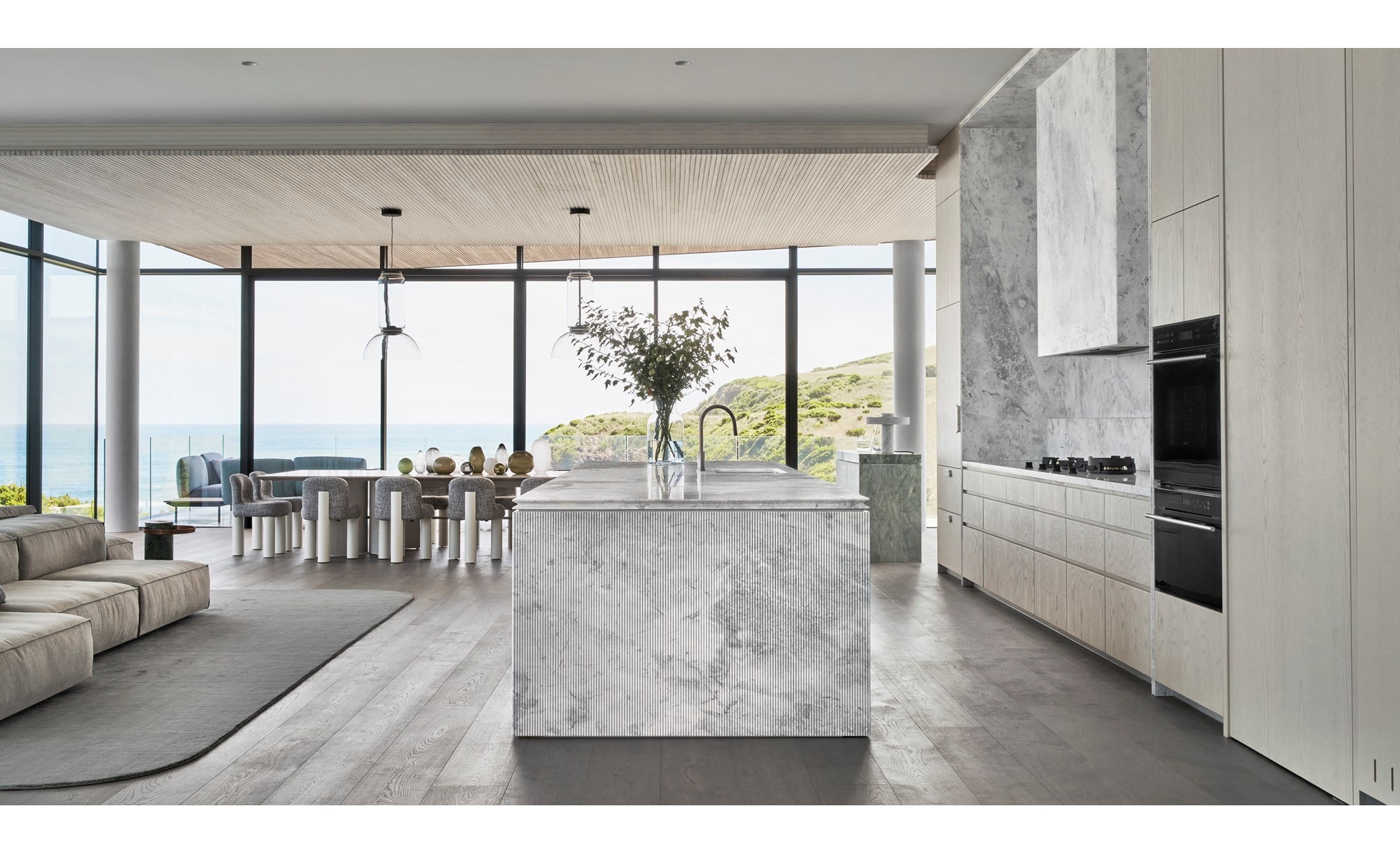 "Sub-Zero, Wolf, and Cove KDC Finalist Horizon Flinders featuring 700TCI 27"" Over-and-Under Refrigerator/Freezer with Ice Maker,  700TR 27"" All Refrigerator, 736TFI 36"" All Freezer with Ice Maker, ICBCSO24TE/S/TH 24"" E Series Transitional, ICBCSO30CM/B/TH 30"" M Series Contemporary and ICBSO30CM/B 30"" Contemporary Single Oven"