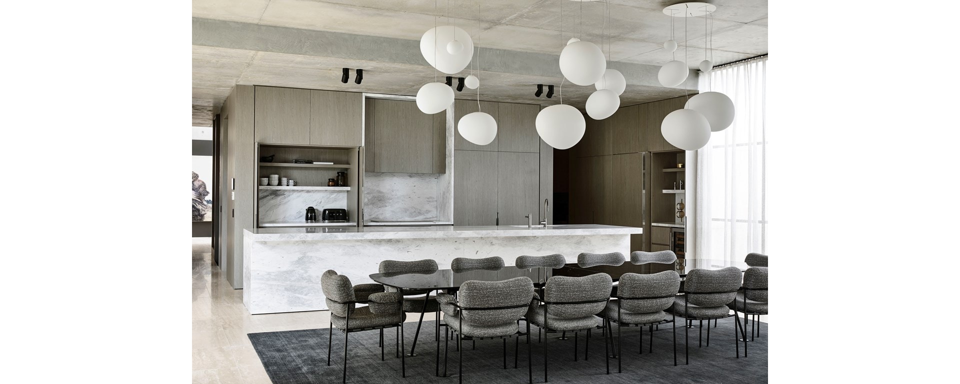 Sub-Zero, Wolf, and Cove 2nd Place Contemporary Design - KDC 2019-2021 Kenley Court Residence featuring IC-30RID 30" All Refrigerator Column with Internal Dispenser, IC-36FI 36" All Freezer Column with Ice Maker, ICBUW-24 24" Undercounter, ICBCI365T 36" Transitional Cooktop, OG36 36" Outdoor Gas Gril and ICBSO30CM/B 30" Contemporary Single Oven