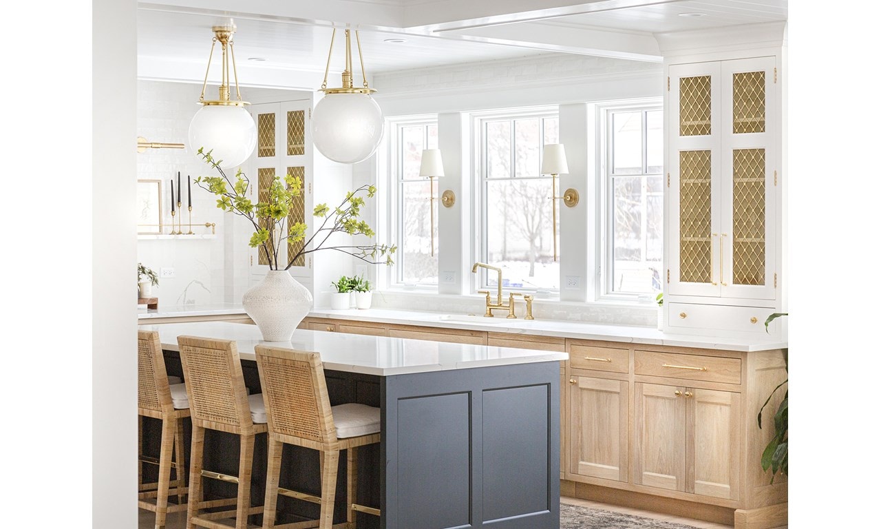 Sub-Zero, Wolf, and Cove 2019-2021 KDC Finalist Bump-Out featuring IT-36CI 36" Over-and-Under Refrigerator/Freezer with Ice Maker and DF486G 48" - 6 Burners and Infrared Griddle