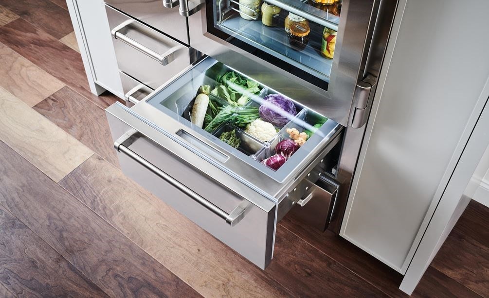 Open and close a Sub-Zero refrigerator and feel the sturdiness at the Sub-Zero, Wolf and Cove Showroom in Minnetonka, Minnesota