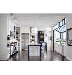 Sub-Zero 36" Classic Stainless Side by Side Refrigerator Freezer and Wolf 30" M Series Professional Convection Steam Oven (CSO30PM/S/PH)