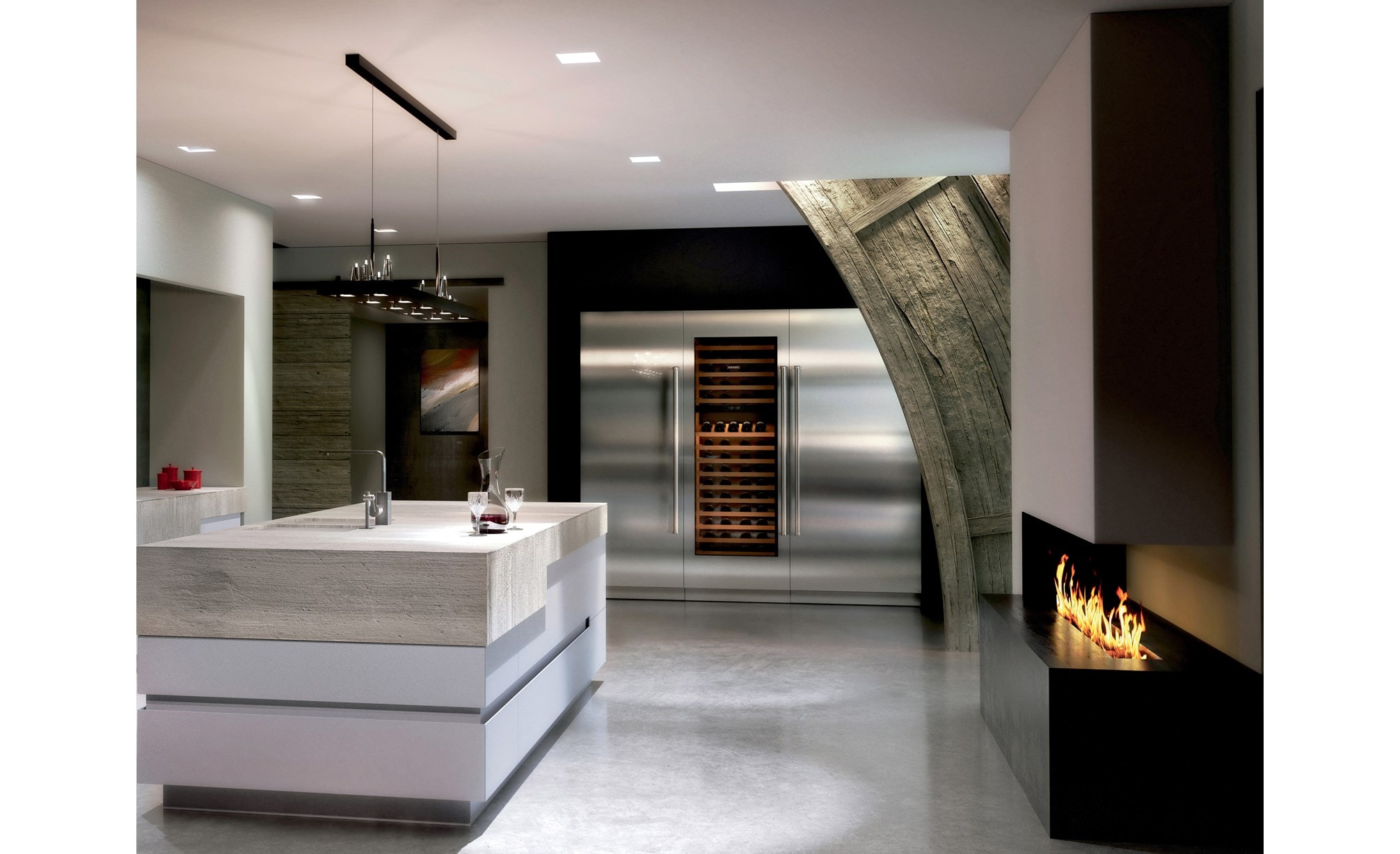 Sub-Zero 36" Designer Column Refrigerator with Internal Dispenser - Panel Ready (IC-36RID) with 30" Designer Wine Storage (IW-30)