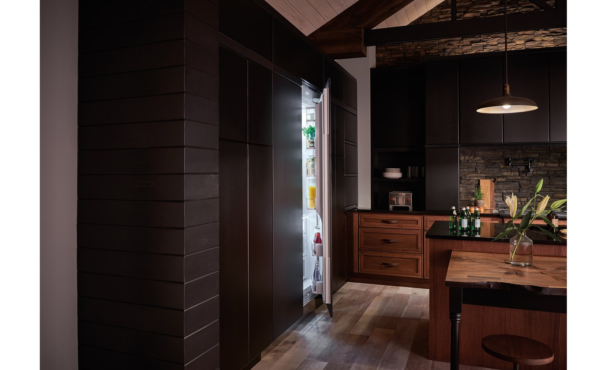 Sub-Zero 24" Integrated Column Refrigerator - Panel Ready (IC-24R) paired with Wolf Gourmet 4-Slice Toaster (WGTR104S)