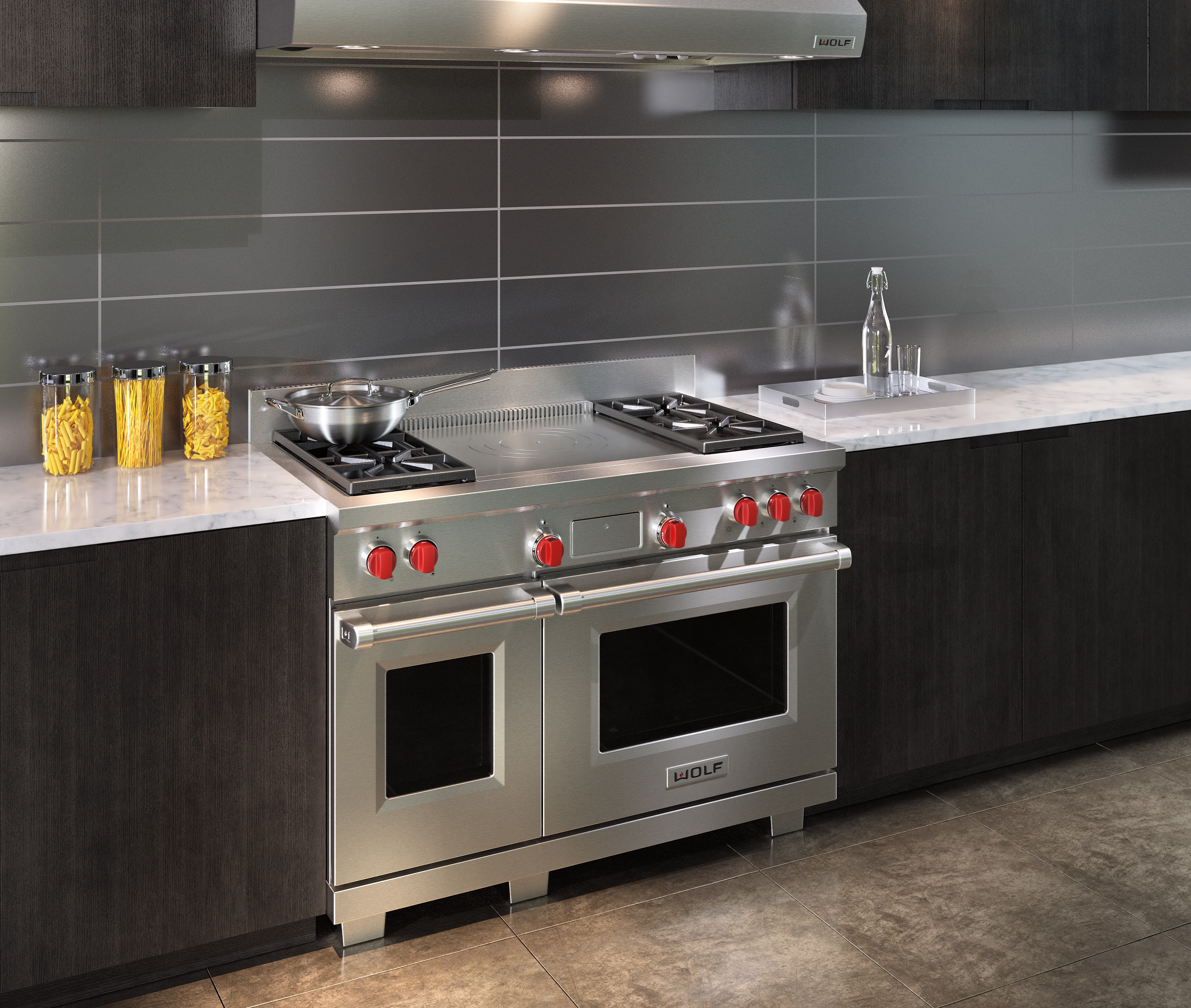 Wolf 48" Dual Fuel Range 4 Burners and French Top (DF484F)