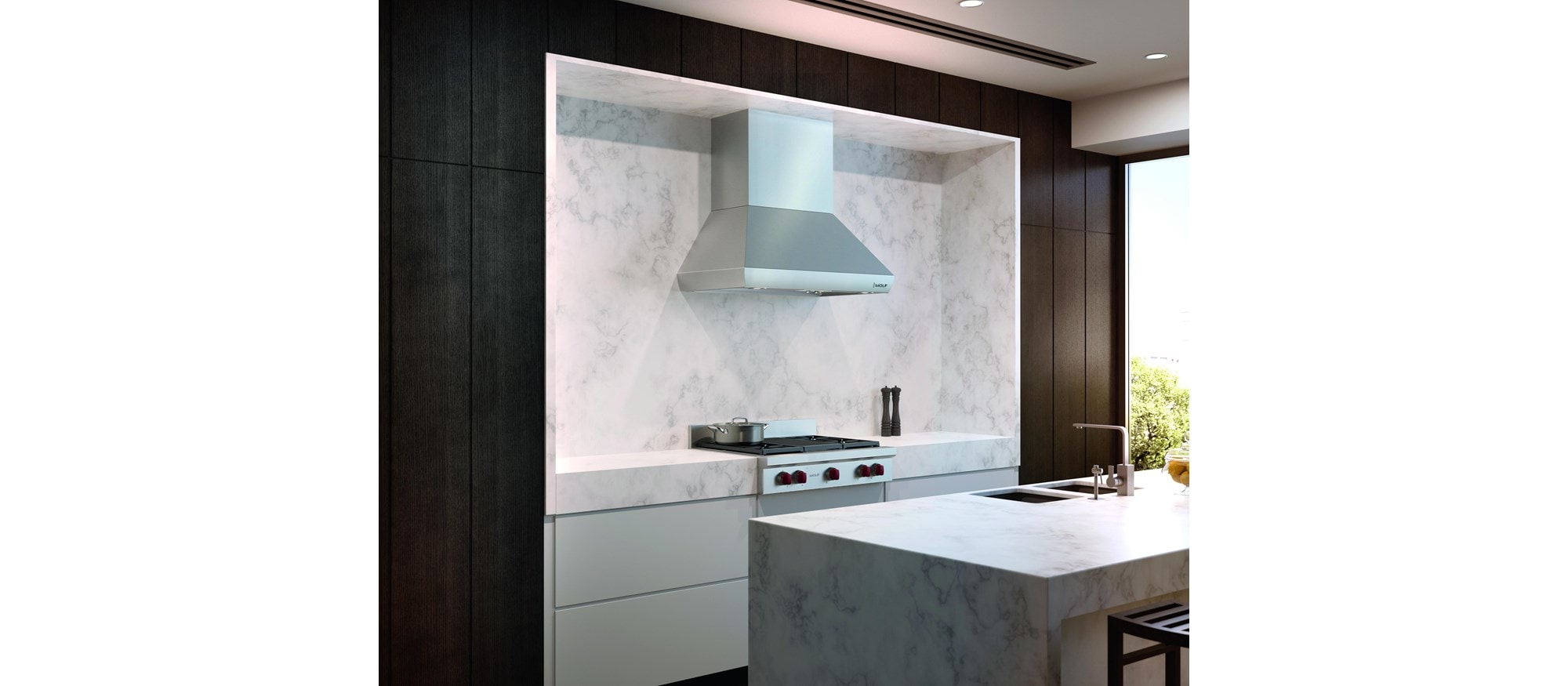 Wolf 42" Pro Wall Chimney Hood (PWC422418)