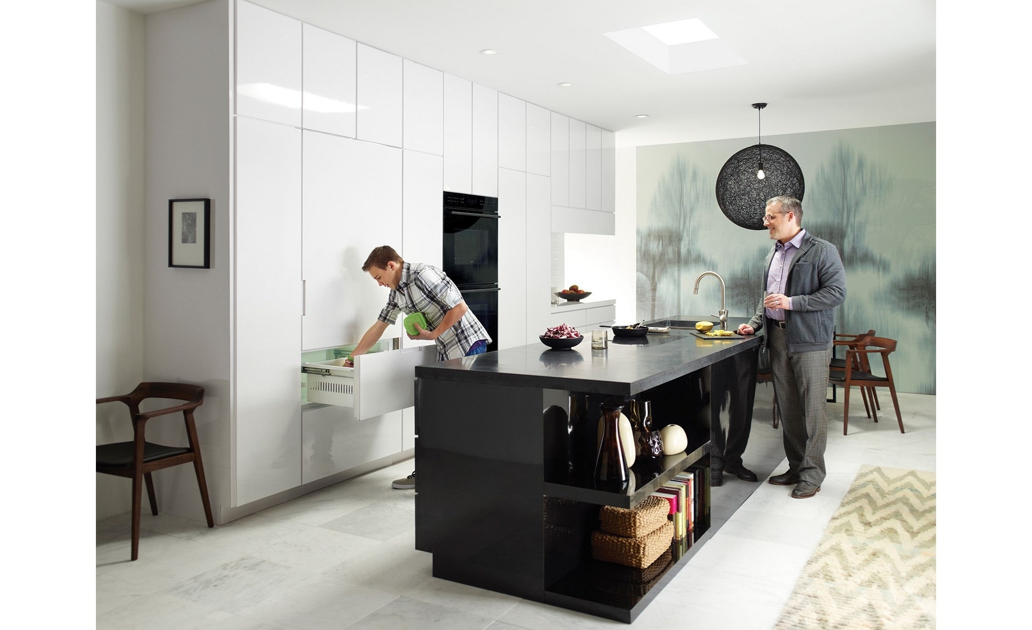 Sub-Zero 36" Designer Over and Under Refrigerator Freezer Internal Dispenser Ice Maker (IT-36CIID) with Wolf 30" Contemporary Induction Cooktop (CI304C/B)