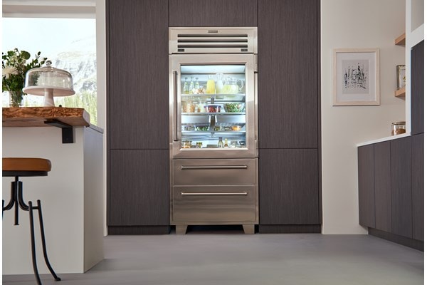 Glass front top sub zero